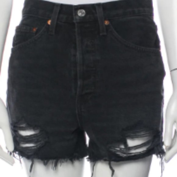 Re/Done Pants - Re/Done Denim Black Cut off shorts